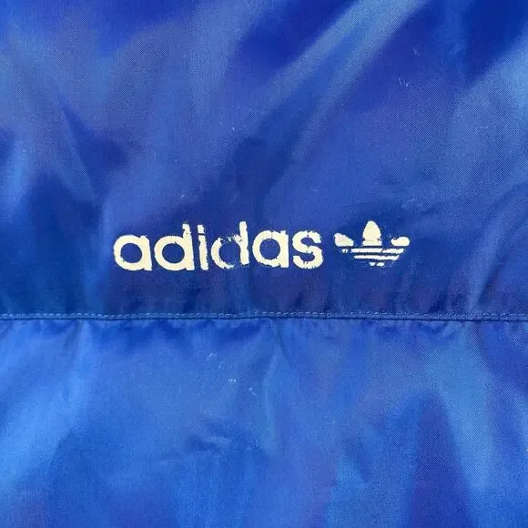 Adidas Originals Trefoil Down Puffer Jacket Blue Men’s Large G84538 Vintage Vibe - Picture 2 of 9